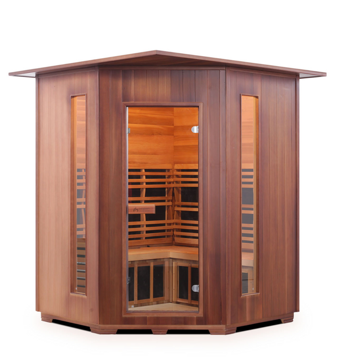 Enlighten Diamond 4C | 4 Person Hybrid Infrared/Traditional Sauna - Corner  Indoor/Outdoor sauna Enlighten Saunas Indoor  