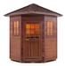 Enlighten Sapphire 4C | 4 Person Hybrid Infrared/Traditional Sauna - Corner  Indoor/Outdoor sauna Enlighten Saunas Outdoor Peak Roof  