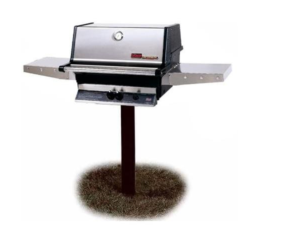 MHP TJK2-NS Natural Gas Grill W/ SearMagic Grids On In-Ground Post BBQ GRILL CG Products   