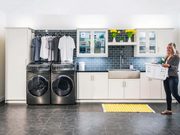 Home Laundry Room 9 Piece Cabinet Set with Single Drawer Cabinet, Sink and Faucet Cabinets & Storage New Age   