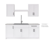 Home Laundry Room 8 Piece Cabinet Set with Single Drawer Cabinet, Sink, Faucet and Shelf Cabinets & Storage New Age   