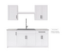 Home Laundry Room 8 Piece Cabinet Set with Single Drawer Cabinet, Sink, Faucet and Shelf Cabinets & Storage New Age   