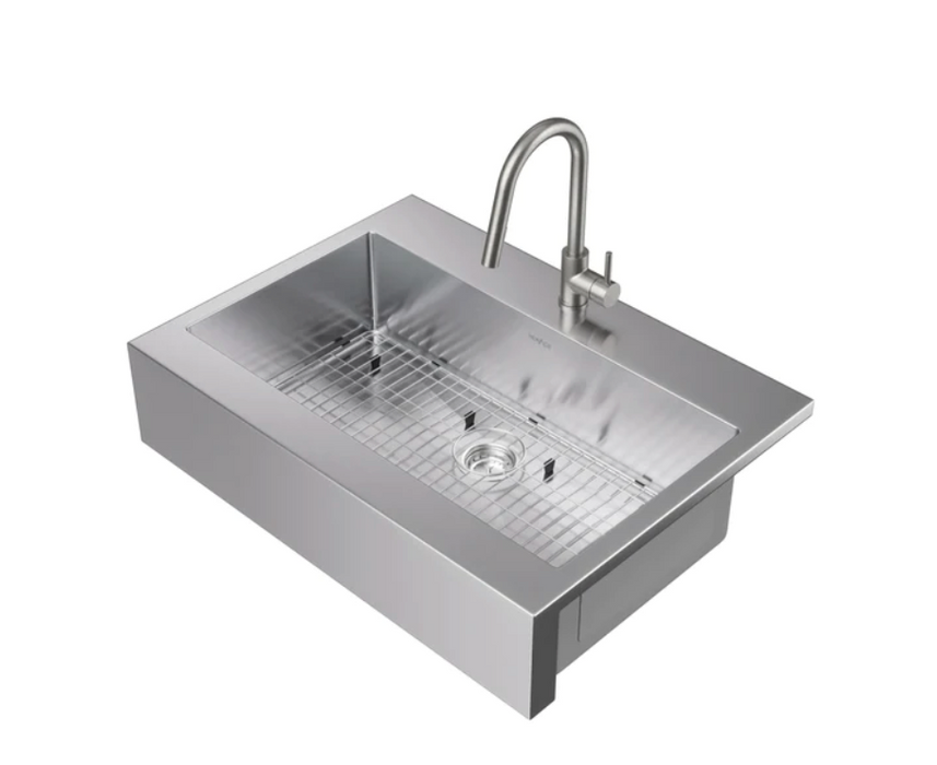 36 in. Farmhouse Sink with Classic Pull Down Faucet Cabinets & Storage New Age   