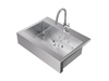 36 in. Farmhouse Sink with Classic Pull Down Faucet Cabinets & Storage New Age Chrome  