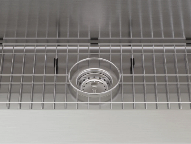 36 in. Farmhouse Sink with Coiled Pull Down Faucet Cabinets & Storage New Age   