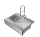 36 in. Farmhouse Sink with Flex Pull Down Faucet Cabinets & Storage New Age Chrome  