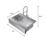 36 in. Farmhouse Sink with Flex Pull Down Faucet Cabinets & Storage New Age   