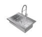36 in. Standard Sink with Coiled Pull Down Faucet Cabinets & Storage New Age Brushed Nickel  
