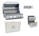 4 Piece Barbecue Package deal BBQ GRILL KoKoMo Grills 4 Piece Grill Kombo Pack - LPG  