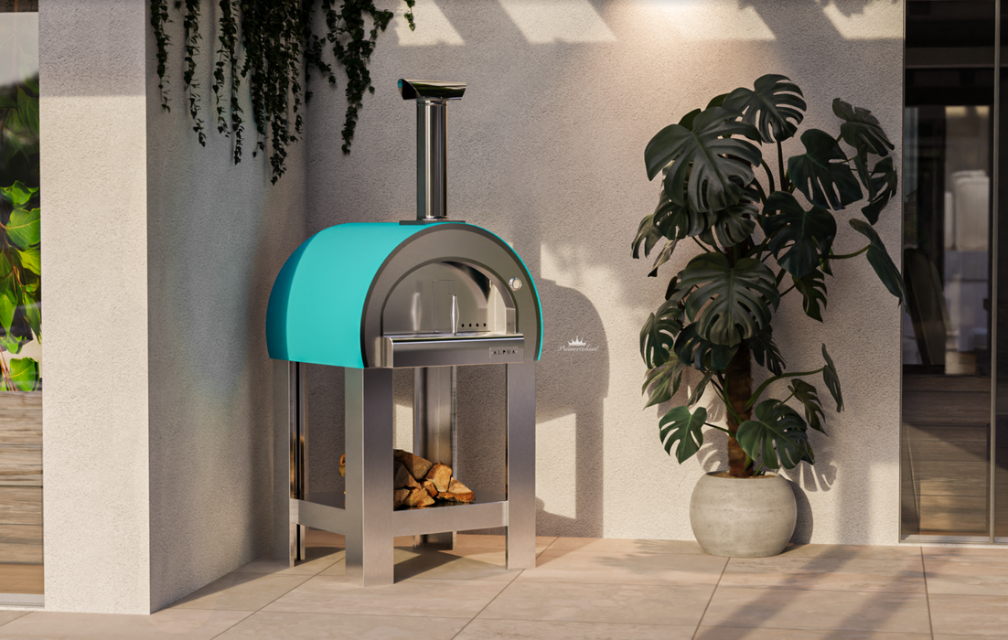 Piccolo Pizza Oven & Trolley - Teal Wood fire Pizza Ovens Alphapro Ltd   