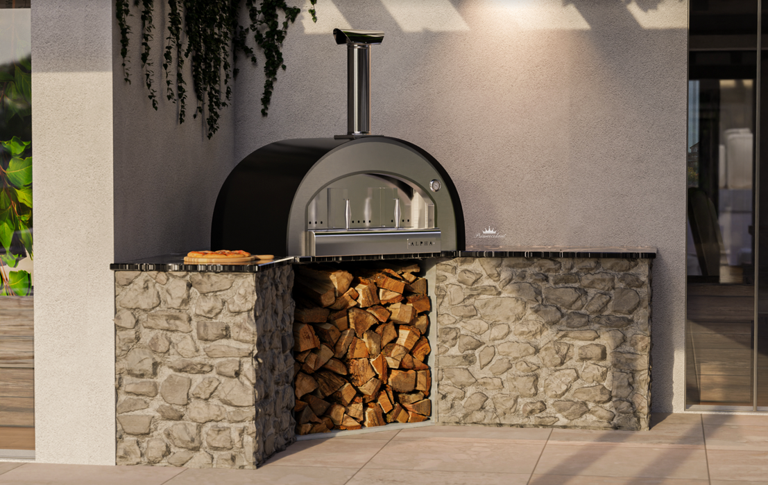 Grande Pizza Oven Built in - Black Wood fire Pizza Ovens Alphapro Ltd   