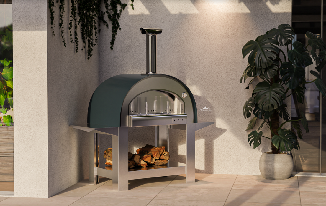 Grande Pizza Oven & Trolley - Anthracite Wood fire Pizza Ovens Alphapro Ltd   