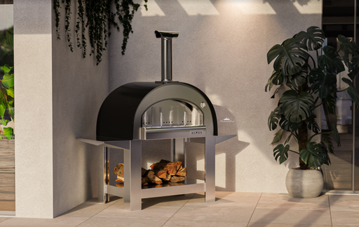 Grande Pizza Oven & Trolley - Black Wood fire Pizza Ovens Alphapro Ltd   