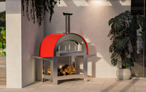Grande Pizza Oven & Trolley - Poppy Red Wood fire Pizza Ovens Alphapro Ltd   