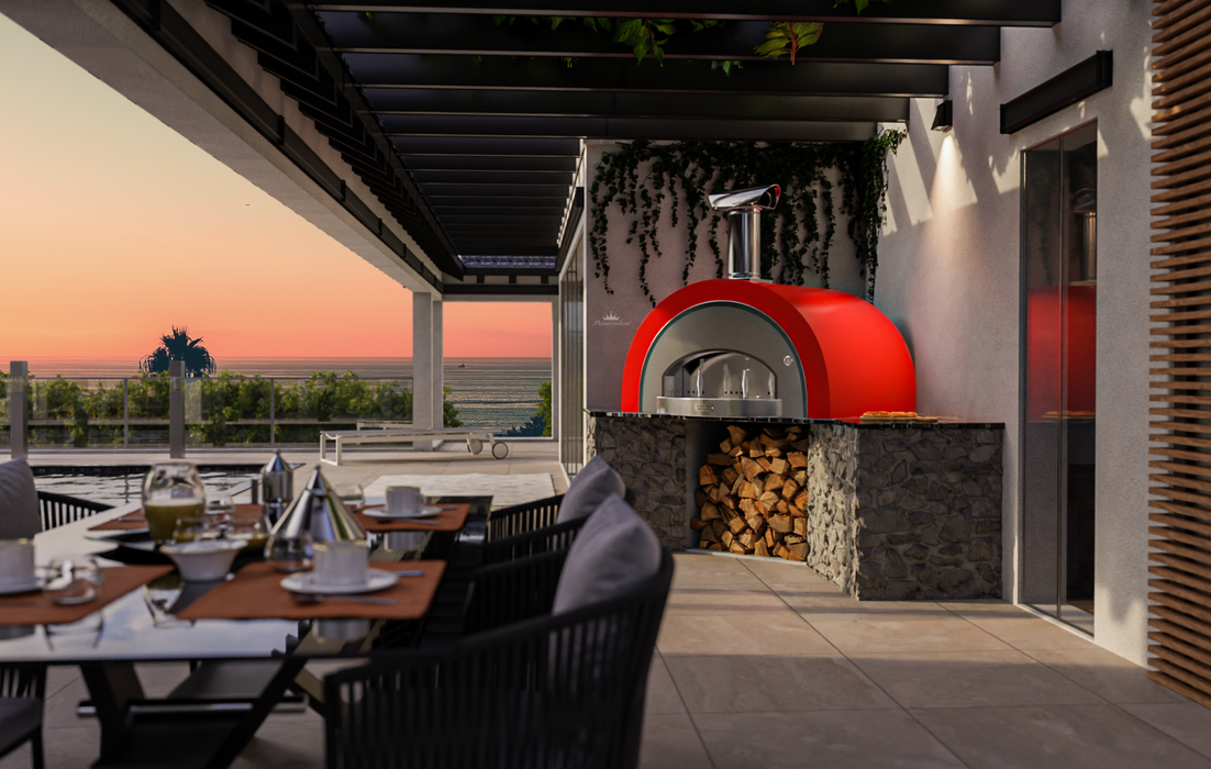 Titano Pizza Oven Built in Residential & Commercial - Poppy Red Wood fire Pizza Ovens Alphapro Ltd   