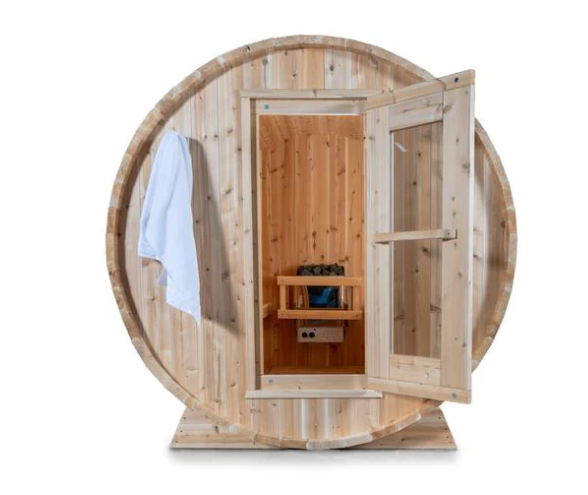 Dundalk 4 Person White Cedar Outdoor Sauna Harmony | 2-4 People | Wood or Electric Heater  Dundalk Leisurecraft   