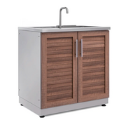 Outdoor Kitchen 10-piece Grove Stainless Steel with Drop-In Stainless Steel Platinum Grill outdoor funiture New Age   