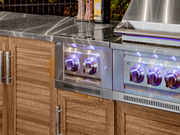 Outdoor Kitchen 10-piece Grove Stainless Steel with Drop-In Stainless Steel Platinum Grill outdoor funiture New Age   