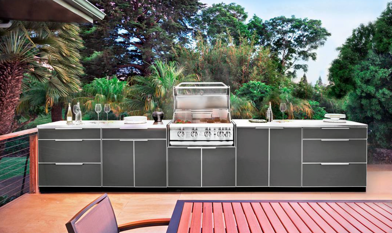 Outdoor Kitchen Aluminum 6 Piece Cabinet Set + Countertop outdoor funiture New Age   