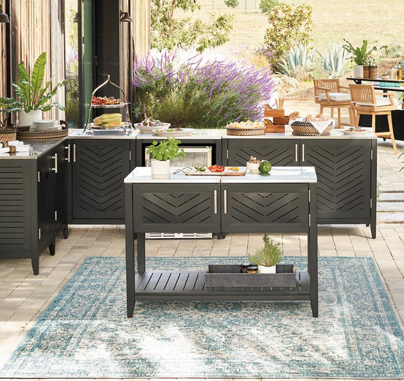 Westport Console with Beverage Tub in Aluminum Outdoor kitchens FrontGate   