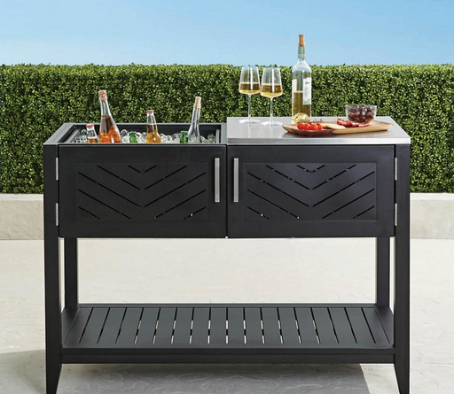 Westport Console with Beverage Tub in Aluminum Outdoor kitchens FrontGate   