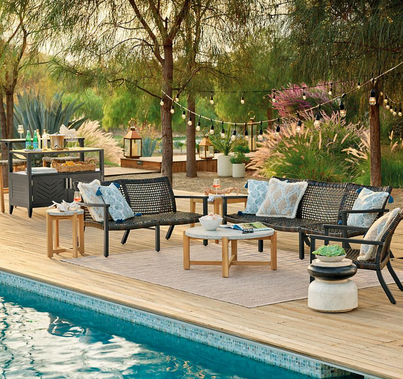 Westport Outdoor Aluminum and Teak Bar Outdoor kitchens FrontGate   