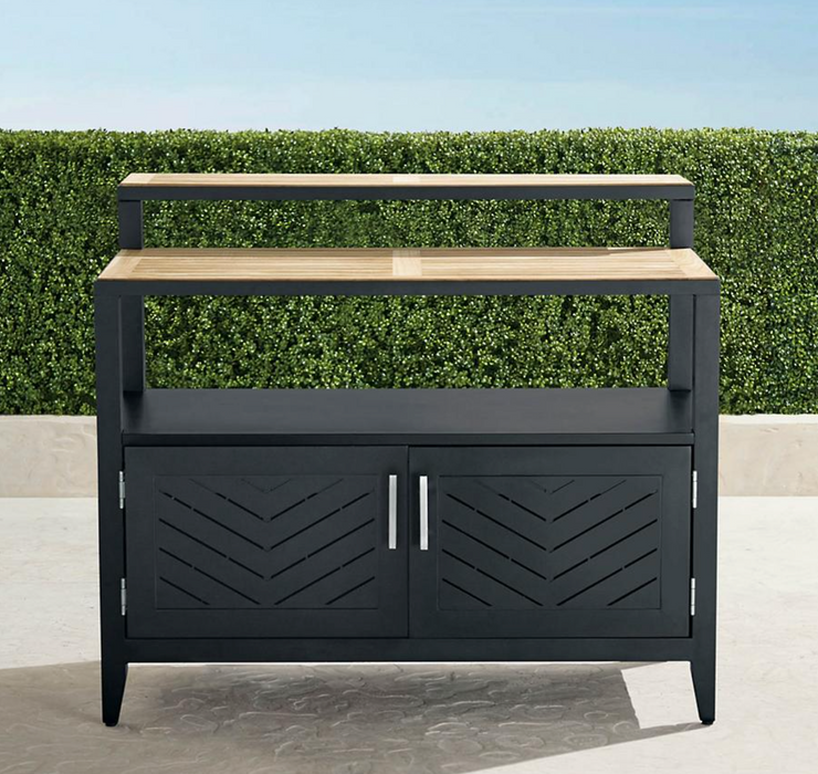 Westport Outdoor Aluminum and Teak Bar Outdoor kitchens FrontGate   