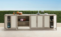 Isola 3-pc. Outdoor Kitchen Set in Weathered Teak Outdoor kitchens FrontGate   