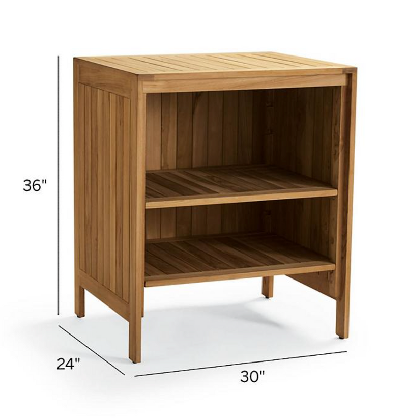 Isola 4 piece Outdoor Kitchen Collection in Natural Teak Outdoor kitchens FrontGate   