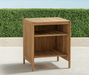 Isola Cabinet with Open Shelf in Natural Teak Outdoor kitchens FrontGate   