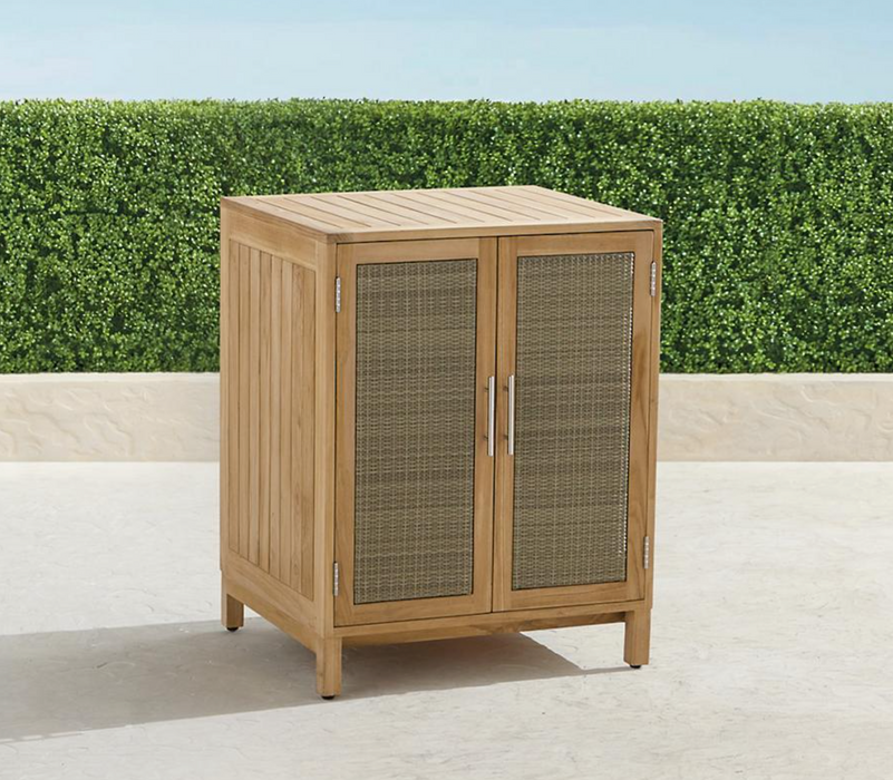 Isola Cabinet with Two Doors in Natural Teak Outdoor kitchens FrontGate   