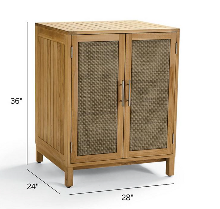 Isola Cabinet with Two Doors in Natural Teak Outdoor kitchens FrontGate   