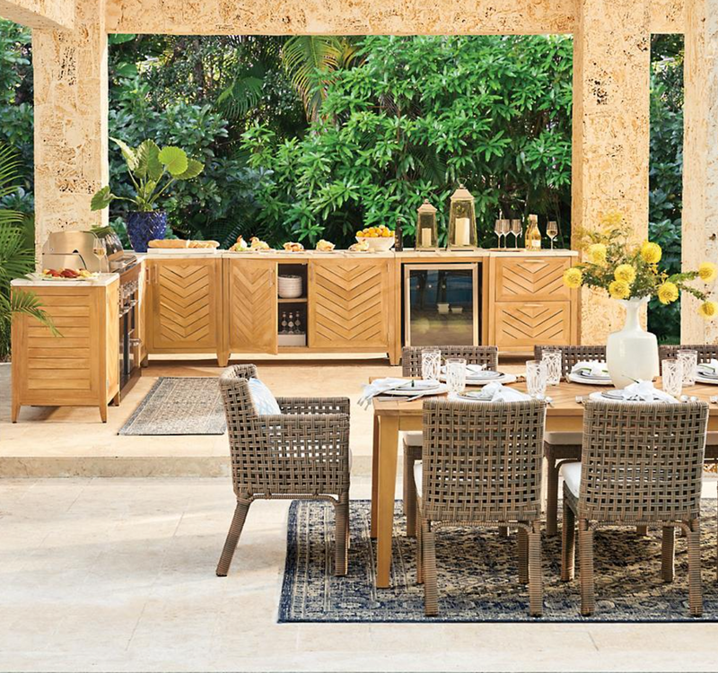 Westport Sideboard & Hutch Teak Outdoor Kitchen Outdoor kitchens FrontGate   