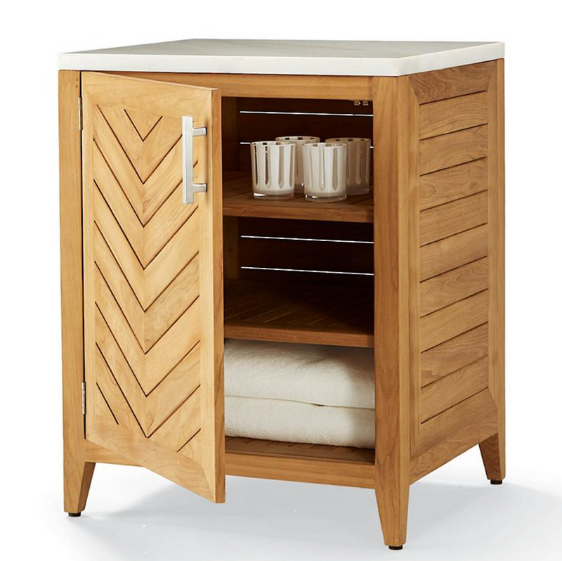 Westport Cabinet with One Door Teak Outdoor Kitchen Outdoor kitchens FrontGate   