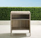 Isola Cabinet with Open Shelves Weathered Teak Outdoor kitchens FrontGate   