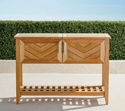 Westport Console with Beverage Tub in Teak Outdoor kitchens FrontGate   