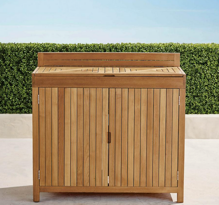 Outdoor teak storage deals cabinet