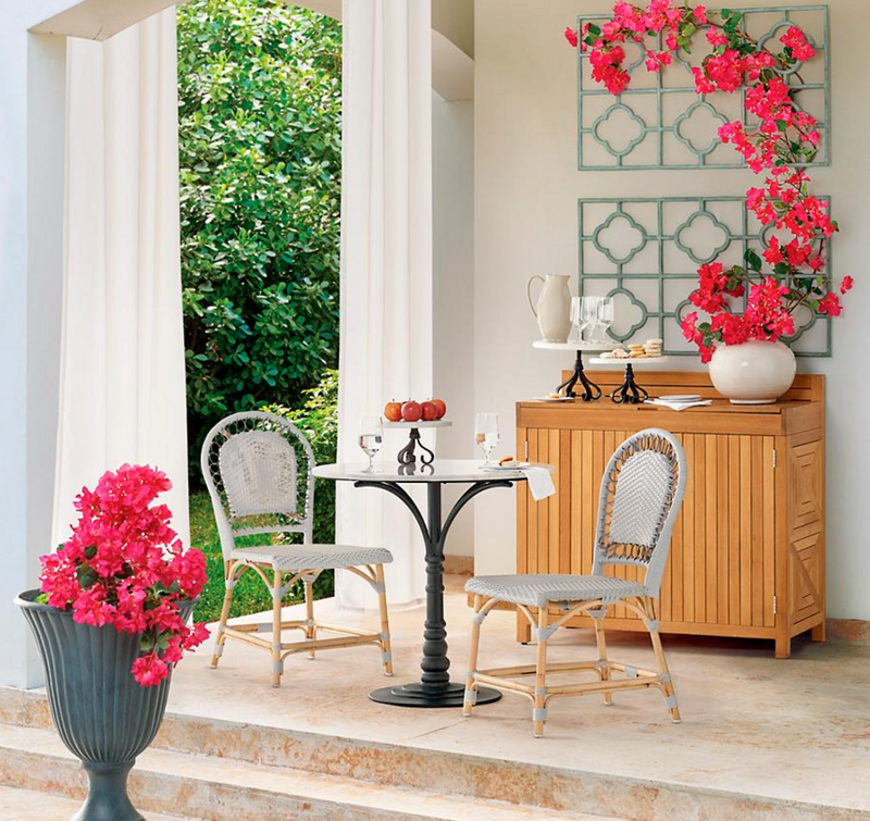 Frances Teak Storage Cabinet Outdoor kitchens FrontGate   