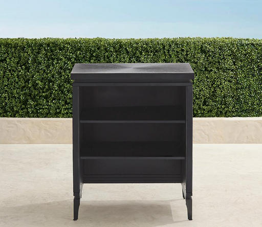 Luca Outdoor Kitchen Cabinet with Open Shelf Outdoor kitchens FrontGate   
