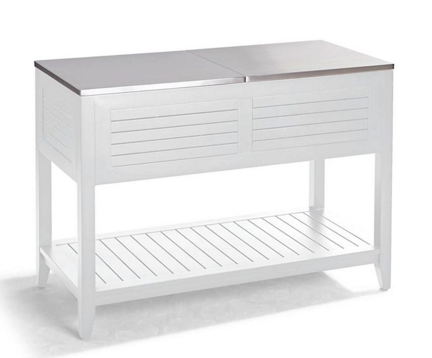 Westport Console with Beverage Tub in Matte White Outdoor kitchens FrontGate   