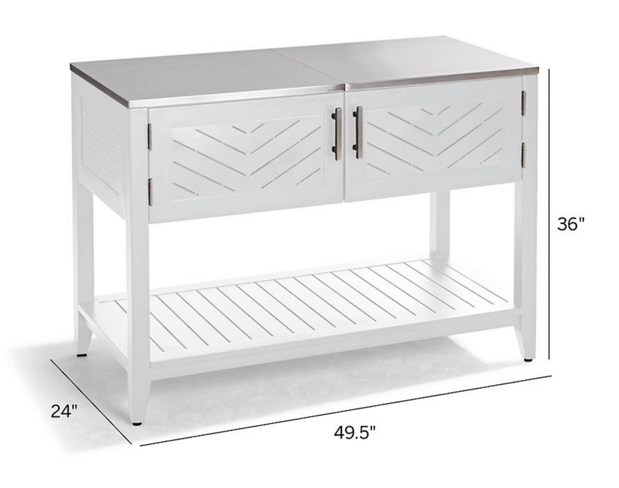 Westport Console with Beverage Tub in Matte White Outdoor kitchens FrontGate   