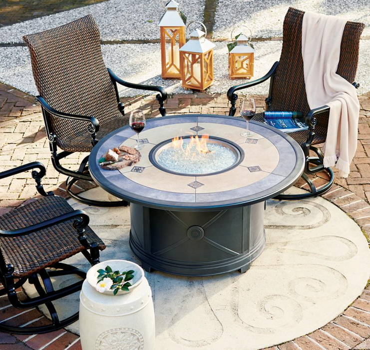 Theia Custom Gas Fire Table + Fire Lid + Cover fire pit FrontGate   