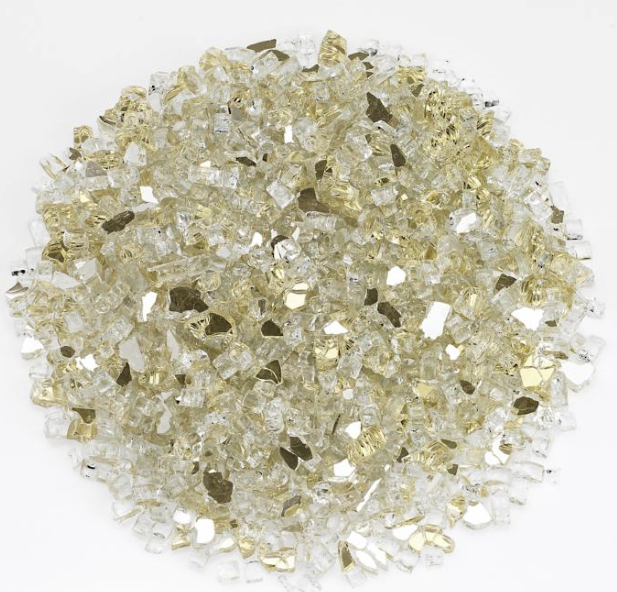 Decorative Fireglass 1/4-inch fire pit FrontGate Gold Reflective  