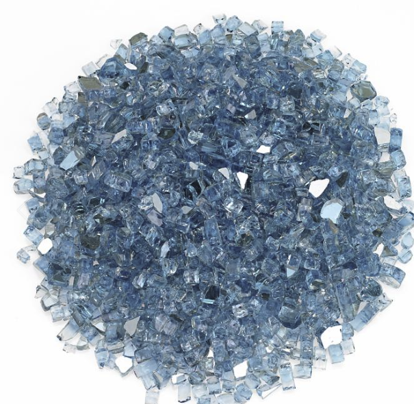 Decorative Fireglass 1/4-inch fire pit FrontGate Pacific Blue Reflective  