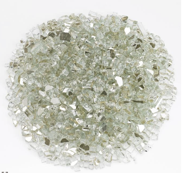 Decorative Fireglass 1/4-inch fire pit FrontGate Platinum Reflective  