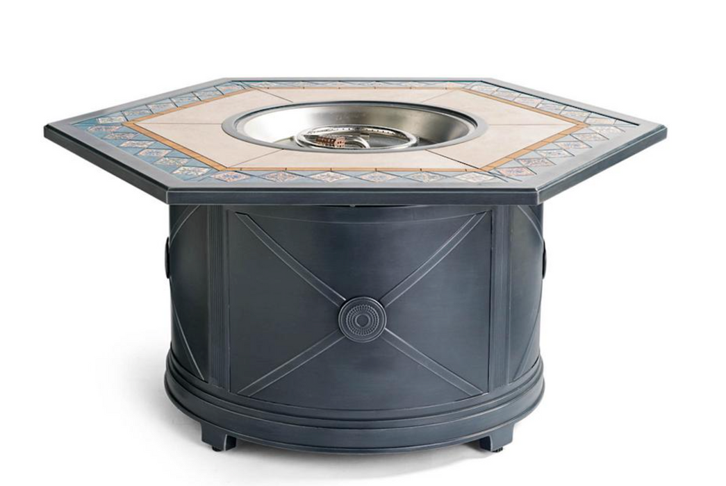 Cypris Custom Gas Fire Table + Fire Lid + Cover fire pit FrontGate Talia (round)  