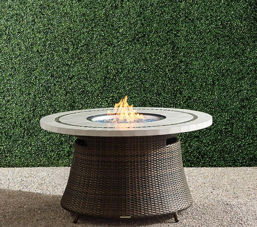 Pasadena Stone Top Fire Table + Cover fire pit FrontGate   