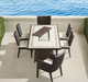 Palermo Dining Fire Table fire pit FrontGate Palermo Dining Fire Table + 6 Chairs & Cushions  