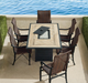 Athena Dining Fire Table + Cover fire pit FrontGate Athena 7-pc. Dining Fire Table Set  