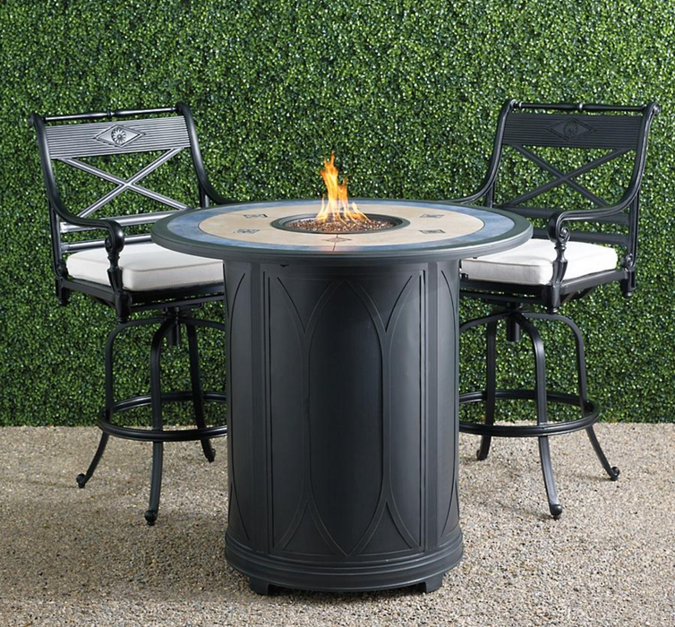 Paloma Bar-height Fire Table + Cover fire pit FrontGate   